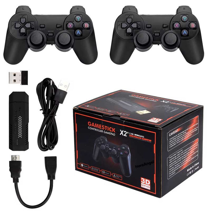 קונסולת משחקי מחשב עם זוג שלטים אלחוטיים X2