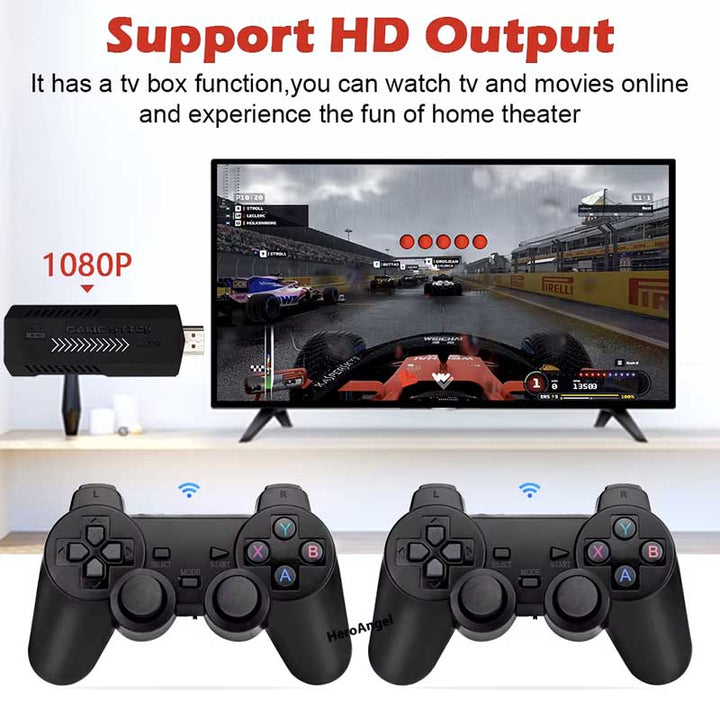 קונסולת משחקי מחשב עם זוג שלטים אלחוטיים X2