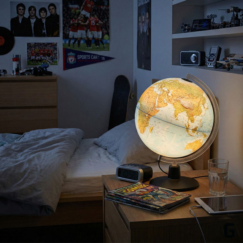 גלובוס ALTO תלת מימד מואר בעברית