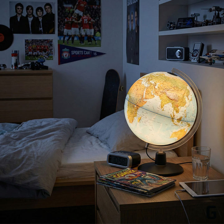 גלובוס ALTO תלת מימד מואר בעברית