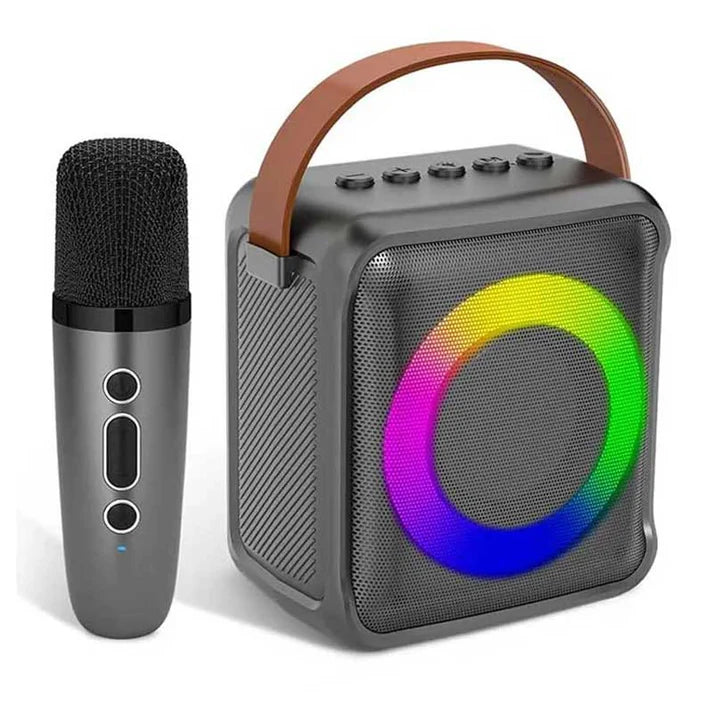 רמקול קריוקי נייד עם מיקרופון אלחוטי ותאורה צבעונית RK-02