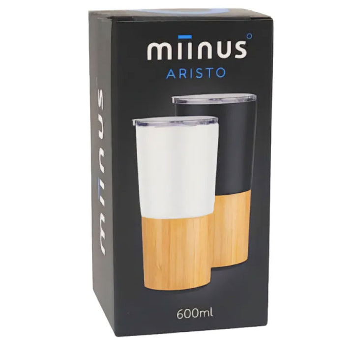 כוס תרמית מעוצבת נירוסטה ובמבוק 600 מ"ל - MIINUS Aristo