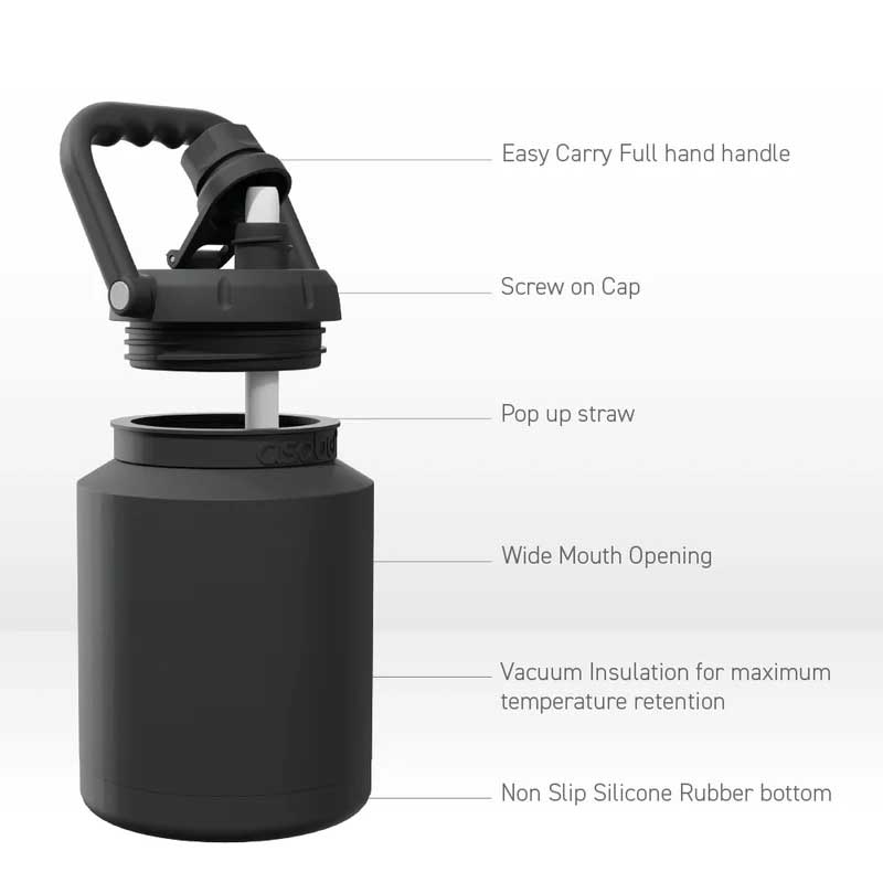 Mighty Jug בקבוק תרמי 1 ליטר עם ציפוי קרמי פנימי  עם ידית אחיזה מבית ASOBU