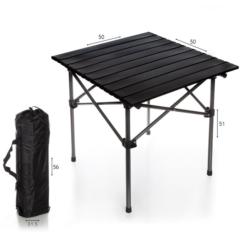 שולחן מתכת מתקפל לים ולקמפינג כולל נרתיק נשיאה