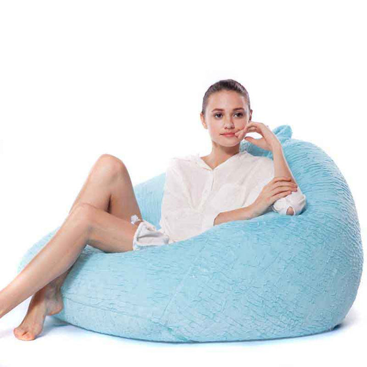 פוף אגס דמוי פרווה - תכלת