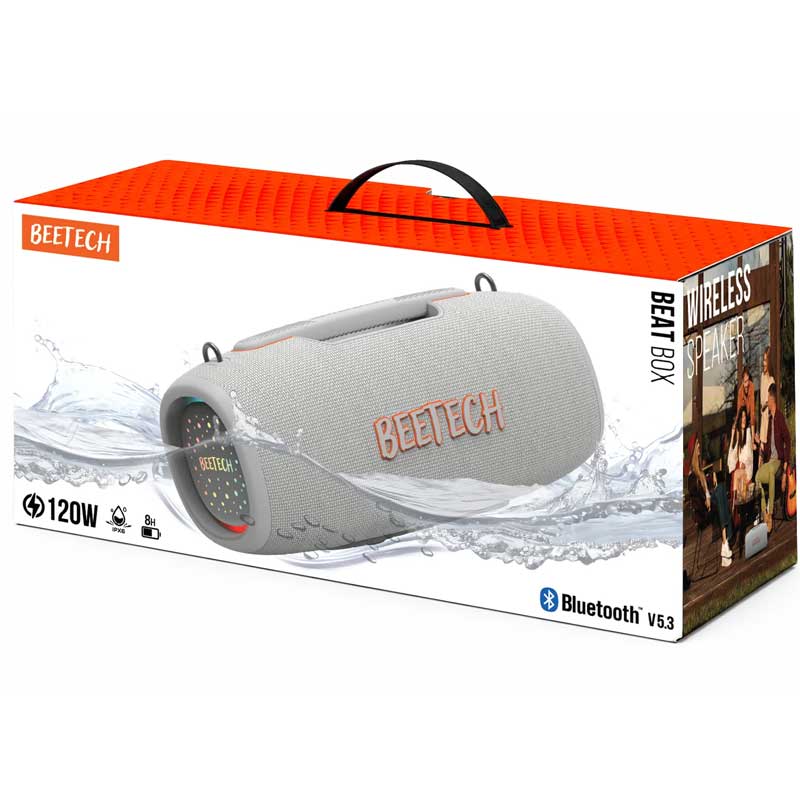 רמקול בלוטוס נייד מפלצתי Beat Box מבית BeeTech עוצמה 120W