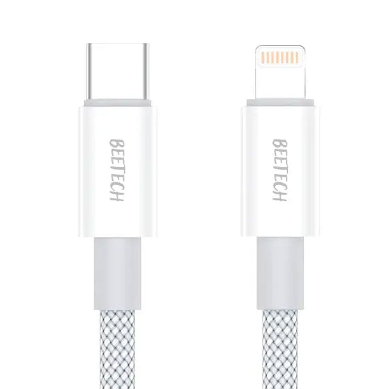 כבל טעינה מהירה לאייפון שזור BeeTech PD Lightning באורך 2 מטר 27W