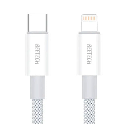 כבל טעינה מהירה לאייפון שזור BeeTech PD Lightning באורך 2 מטר 27W