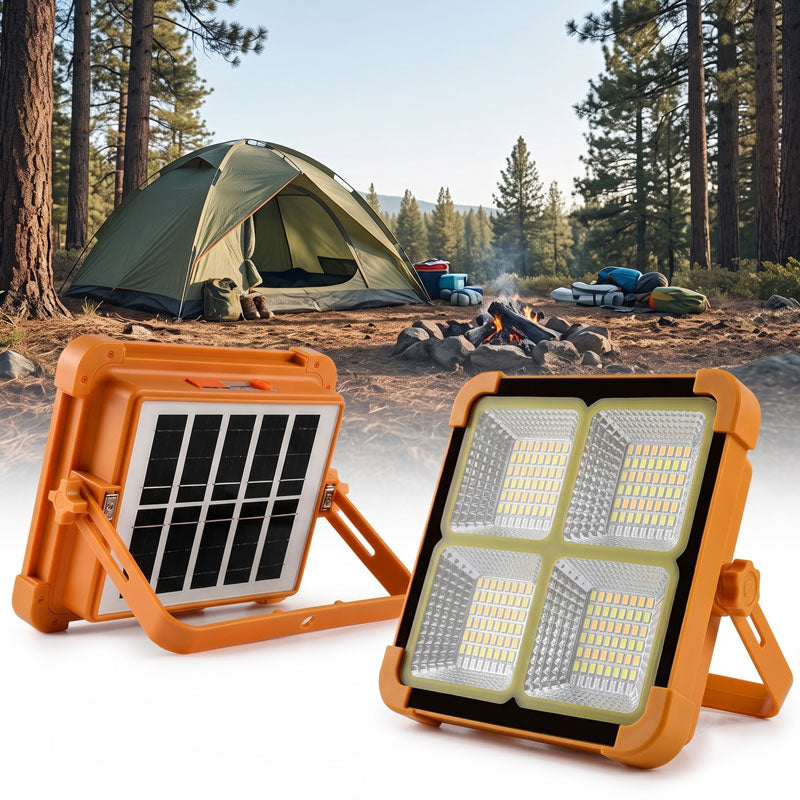 תאורת לד סולארית 100W לקמפינג ושטח עם 288 נורות