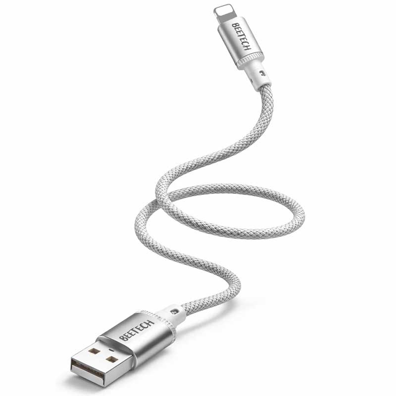 כבל טעינה וסנכרון שזור USB ל-Lightning דגם Shielded מבית BeeTech - 3A