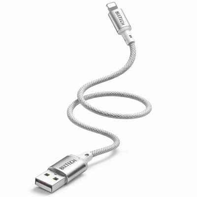כבל טעינה וסנכרון שזור USB ל-Lightning דגם Shielded מבית BeeTech - 3A