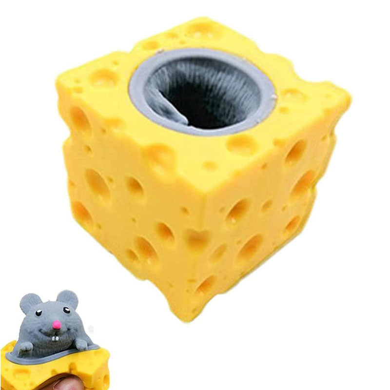 צעצוע מעיכה סקווישי פופ אפ עכבר בגבינה