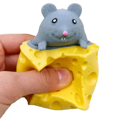 צעצוע מעיכה סקווישי פופ אפ עכבר בגבינה