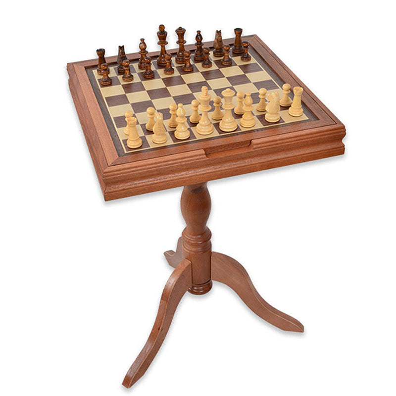 שולחן משחקים יוקרתי מעץ 3 ב 1 שחמט שש בש ודמקה
