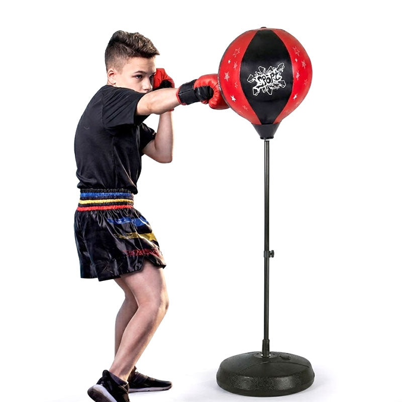 שק אגרוף רצפתי לילדים כולל כפפות ומעמד מתכוונן 125 ס"מ