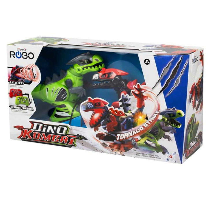 זוג רובוטים דינוזאורים נלחמים על שלט DINO KOMBAT סילברליט
