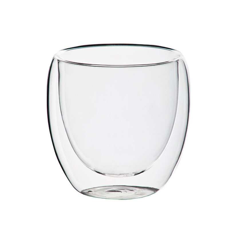 זוג כוסות זכוכית דופן כפולה 250 מל דגם רומא עבודת יד