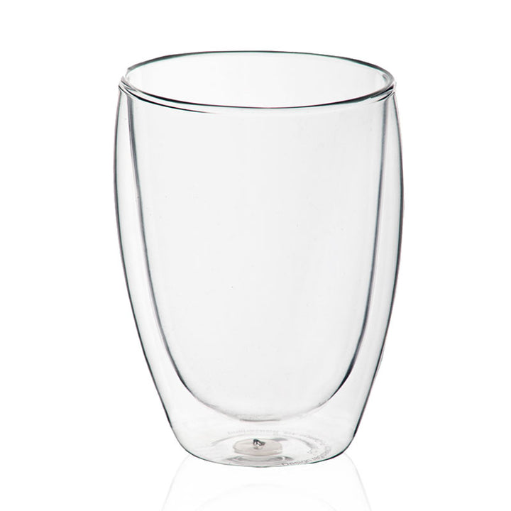 זוג כוסות זכוכית דופן כפולה 350 מל איכותיות לקפה ולתה