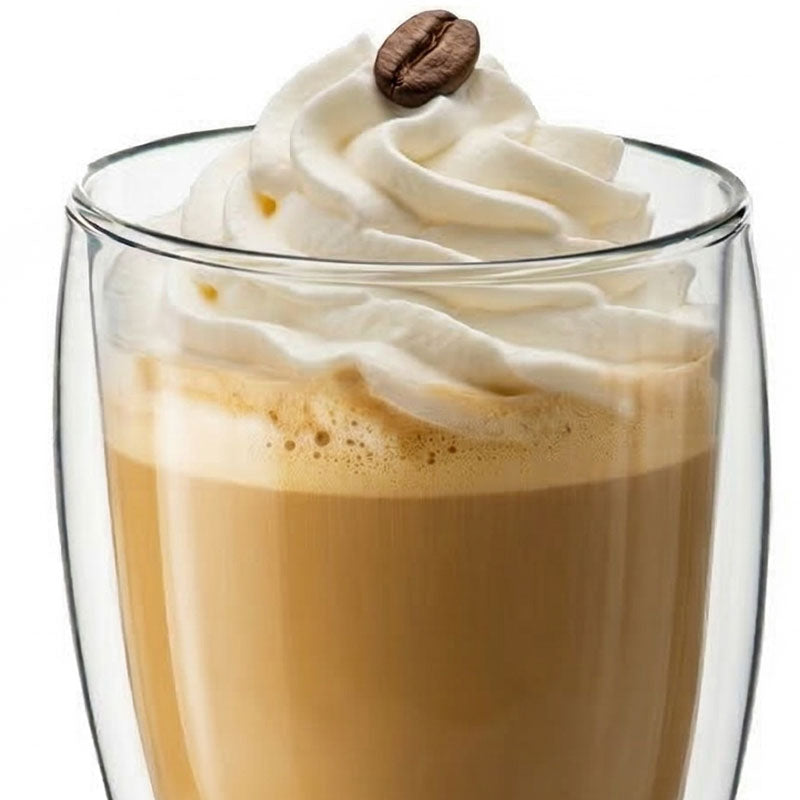 זוג כוסות זכוכית דופן כפולה 350 מל איכותיות לקפה ולתה