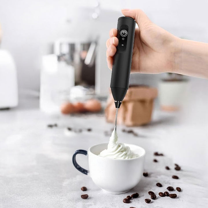 מקציף חלב ידני נטען עם ראש הקצפה כפול