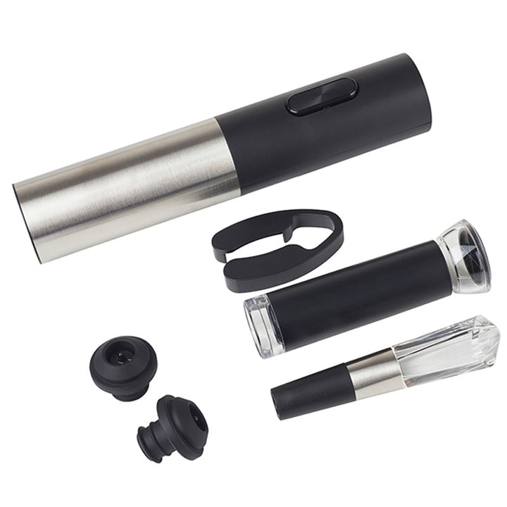 מארז אביזרי יין 7 חלקים עם פותחן חשמלי ומשאבת וואקום