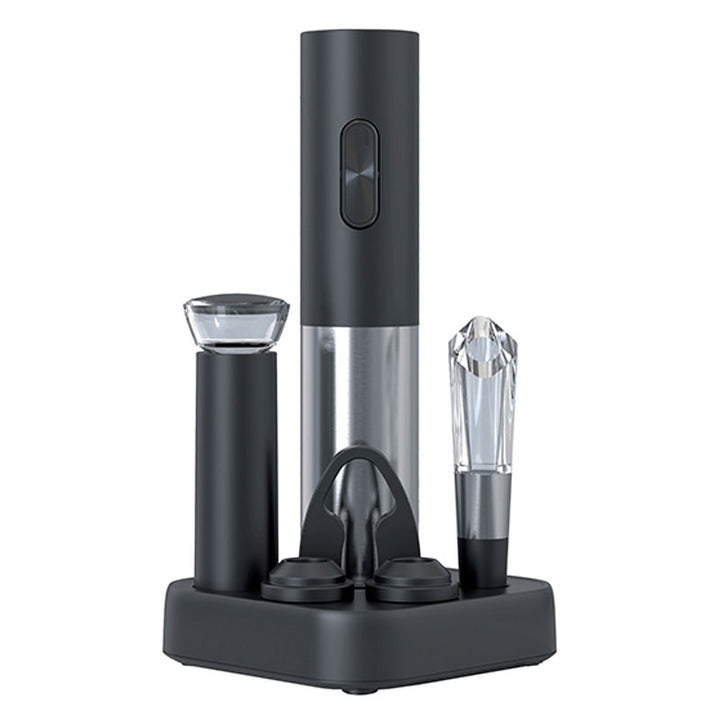 מארז אביזרי יין 7 חלקים עם פותחן חשמלי ומשאבת וואקום