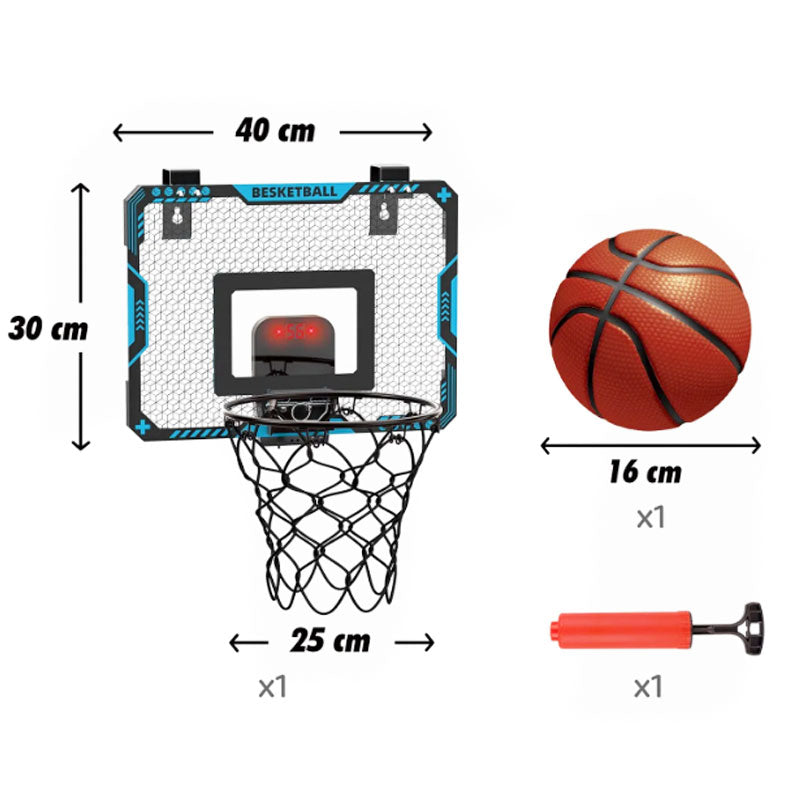 סל כדורסל אלקטרוני לחדר עם לוח תוצאות ואפקטים