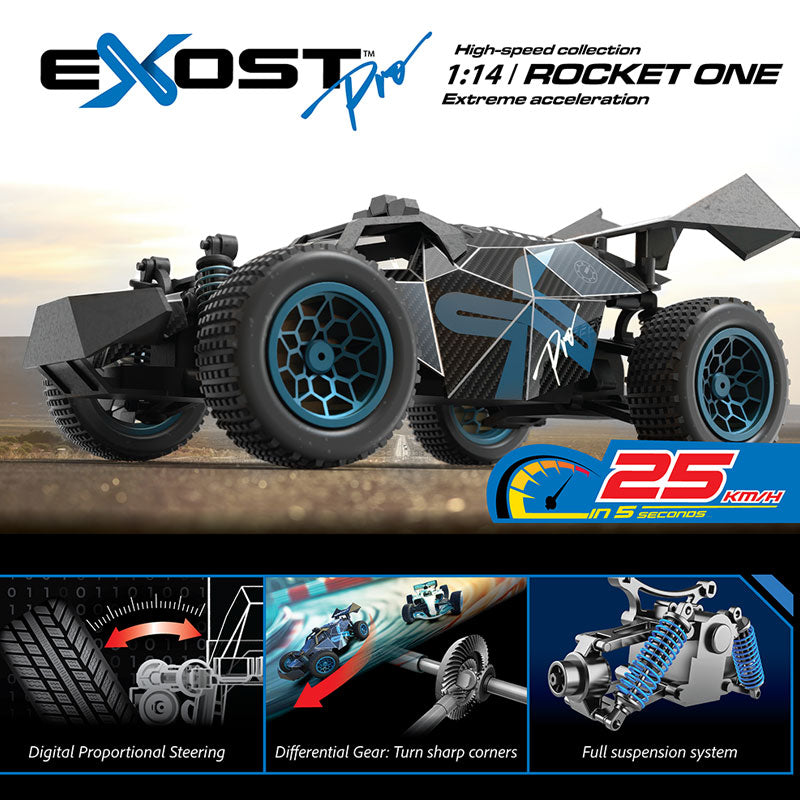 מכונית על שלט מקצועית EXOST PRO ROCKET ONE מהירות 25 קמ"ש