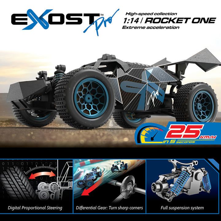 מכונית על שלט מקצועית EXOST PRO ROCKET ONE מהירות 25 קמ"ש