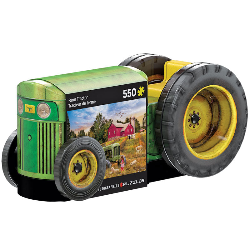 פאזל טרקטור קלאסי 550 חלקים בקופסת פח מעוצבת