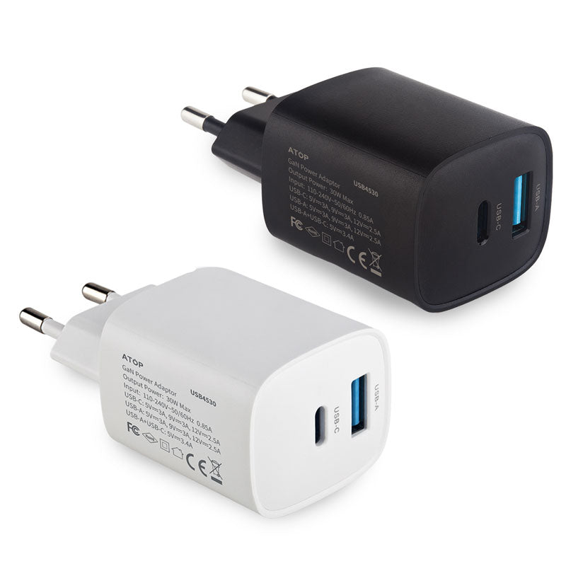 מטען קיר מהיר 30W עם כבל משולב
