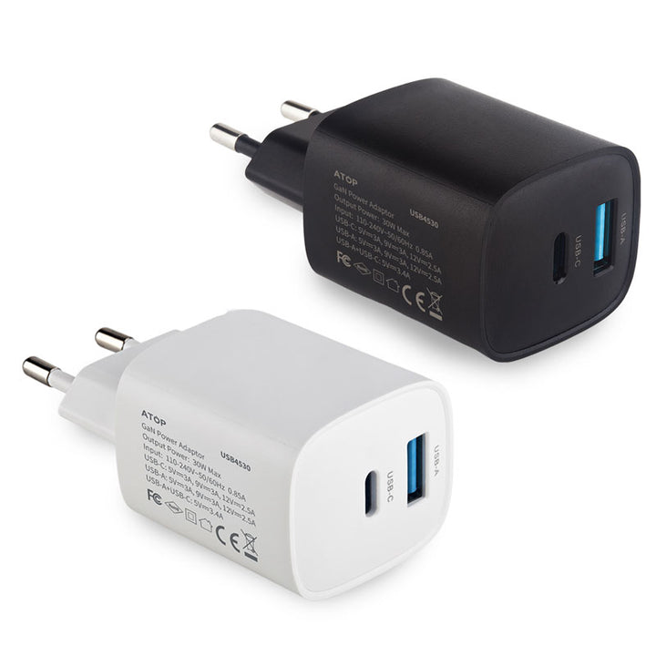 מטען קיר מהיר 30W עם כבל משולב