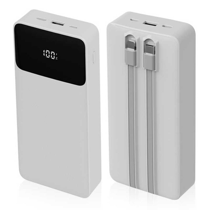 מטען נייד פאוורבנק 20,000mAh עם כבלים מובנים