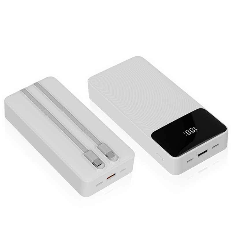 מטען נייד פאוורבנק 20,000mAh עם כבלים מובנים