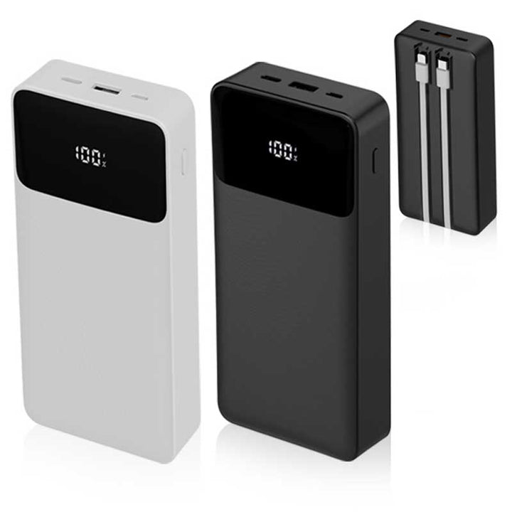 מטען נייד פאוורבנק 20,000mAh עם כבלים מובנים