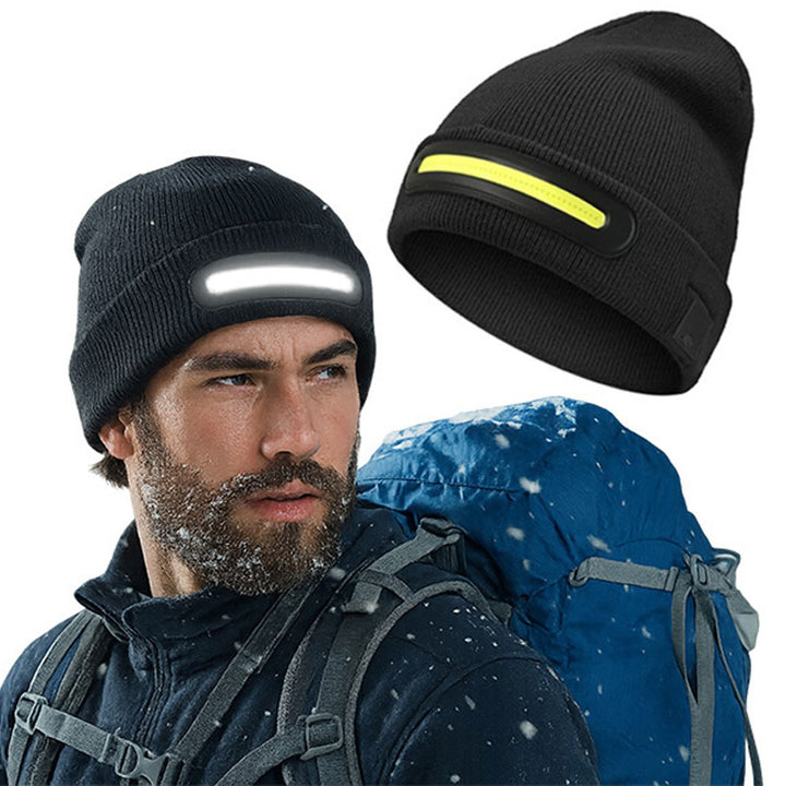 כובע צמר עם פס תאורת COB