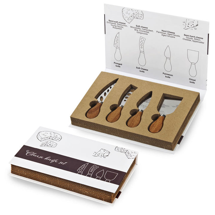 מארז מתנה לחג שבועות: סט 4 סכינים לחיתוך גבינות