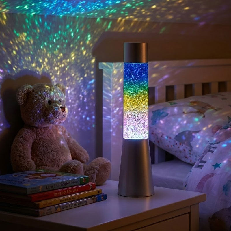 מנורת גליטר צבעונית