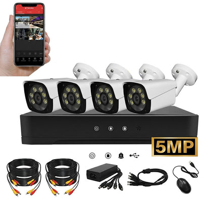 ערכת 4 מצלמות אבטחה חוץ 5MP כולל DVR ודיסק 500GB מבית LinkMaster