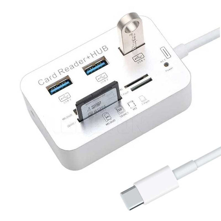 מפצל USB עם קורא כרטיסים
