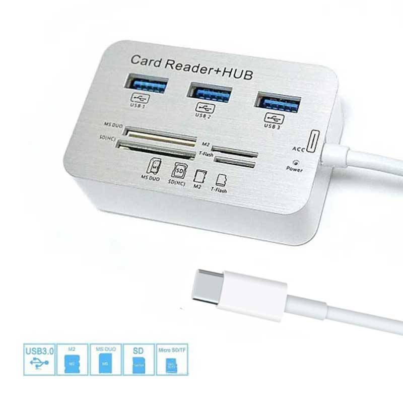 מפצל USB עם קורא כרטיסים