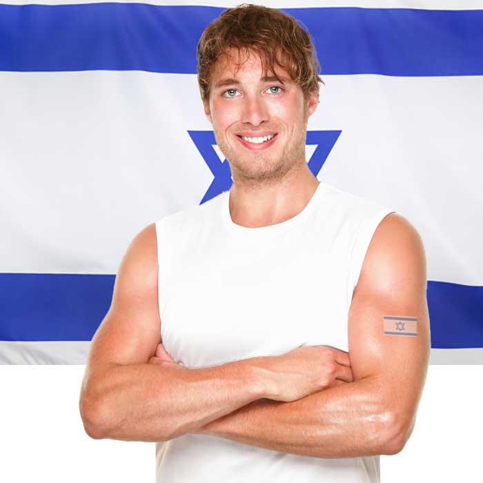 סט 6 קעקועי דגל ישראל גאדג'טשופ