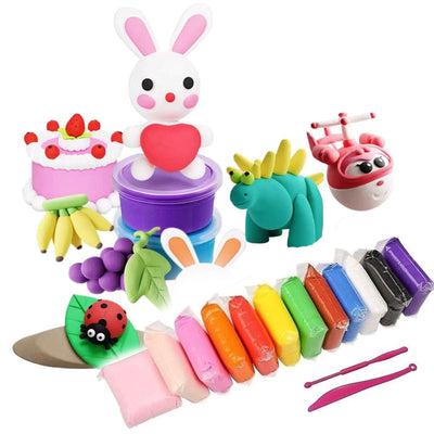 מארז בצק קליי ליצירה 12 צבעים כולל כלי עיצוב