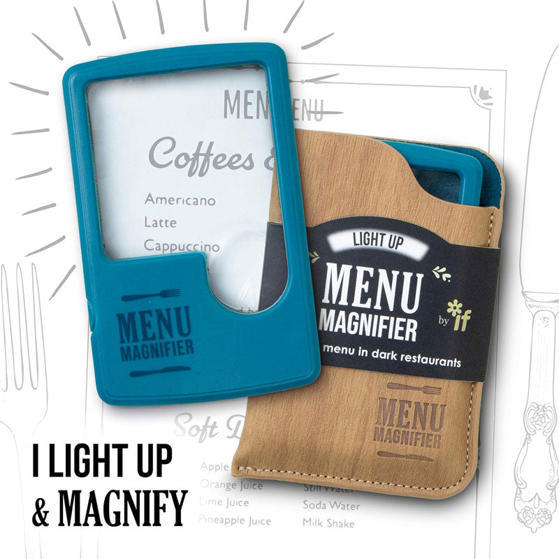 זכוכית מגדלת מוארת לקריאת תפריטים