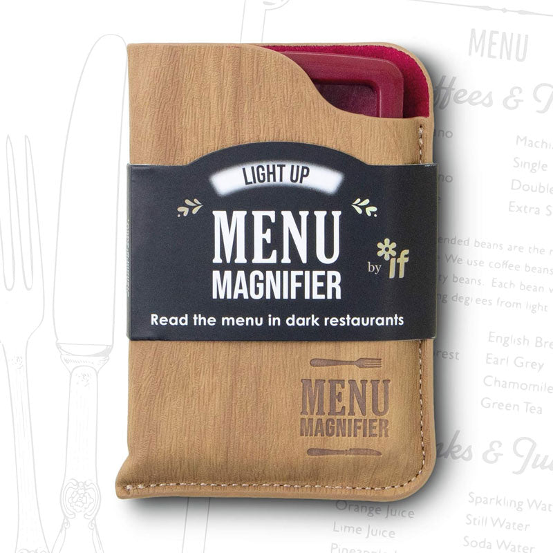 זכוכית מגדלת מוארת לקריאת תפריטים