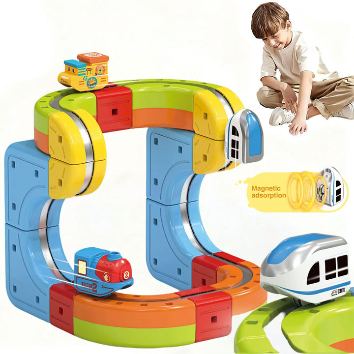 רכבת מגנטית לילדים 83 חלקים מסלול הרכבה