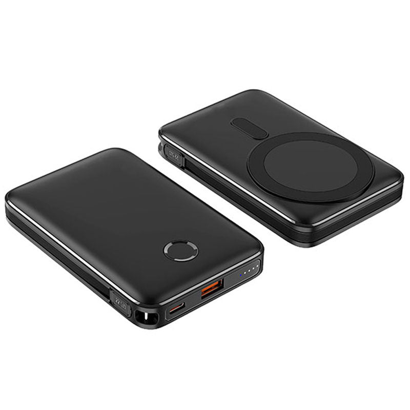 פאוור בנק סוללת גיבוי 10,000mAh מגנטי עם טעינה אלחוטית מהירה