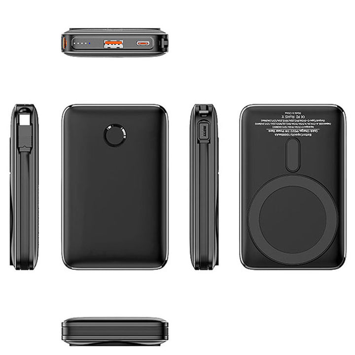 פאוור בנק סוללת גיבוי 10,000mAh מגנטי עם טעינה אלחוטית מהירה