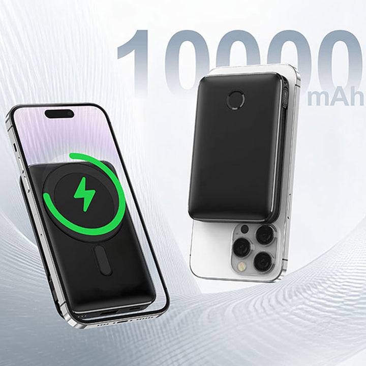 פאוור בנק סוללת גיבוי 10,000mAh מגנטי עם טעינה אלחוטית מהירה