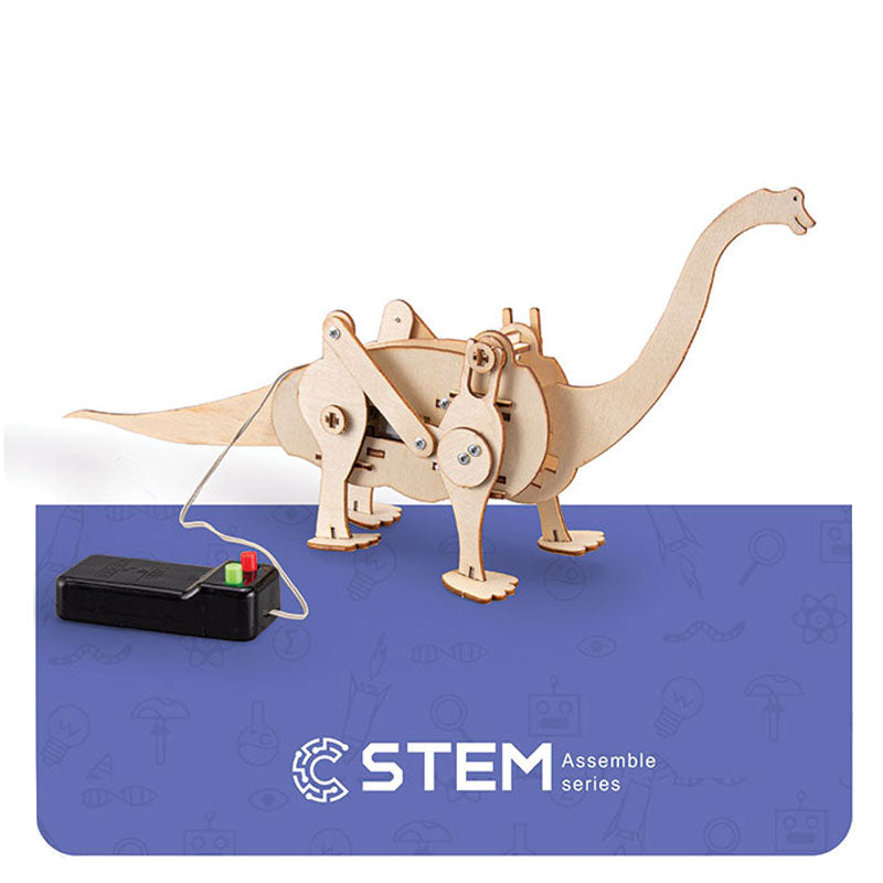 דינוזאור מכני הולך להרכבה עצמית עם שלט – ערכת מדע STEM